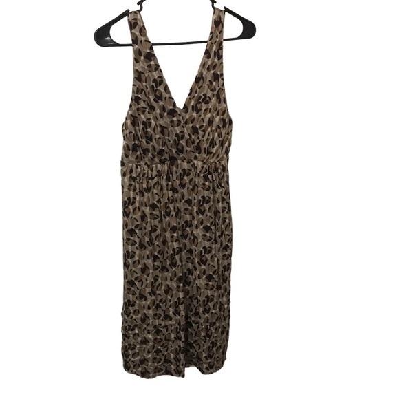 Bcbgmaxazria silk brown circle pattern mini dress - Picture 1 of 10